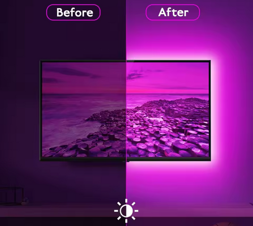 Banda LED Ambient RGB 5 METRII – Sincronizare Automată cu TV-ul